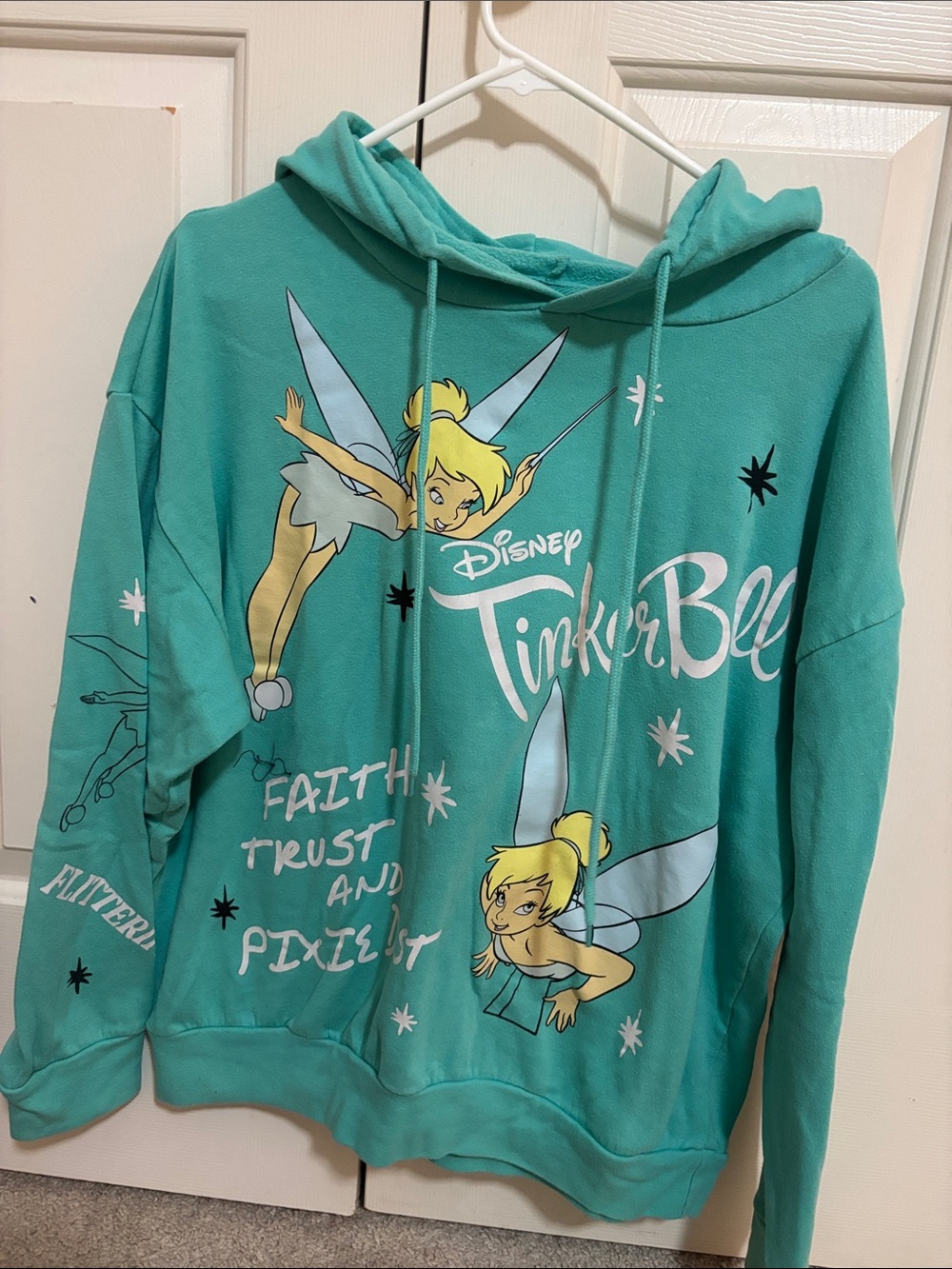 Disney Tinker Bell Teal Pullover Hoodie